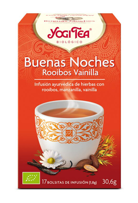 Yogi Tea Buenos Sueños Rooibos tea sachets by Jag Couture London, showing 17 individually wrapped rooibos tea bags.