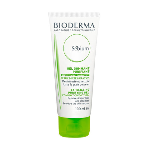 Bioderma Sebium Peeling-Gel 100ml, gentle facial exfoliating gel with natural ingredients for clear skin.