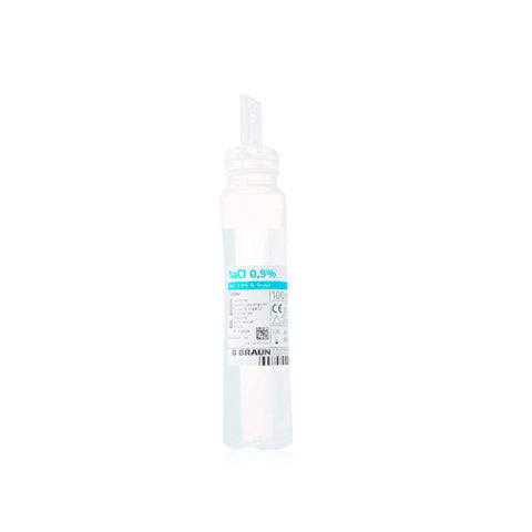 B. Braun Physiological Saline Solution 100L bottle with clear label, used for medical and healthcare applications.
