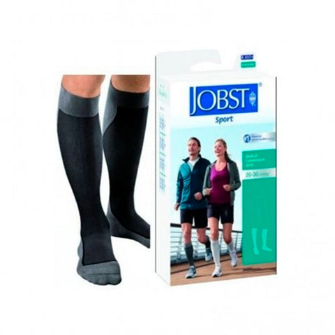 Black and grey Jobst Sport Socks by Jag Couture London featuring a comfortable athletic design and reinforced heel and toe.