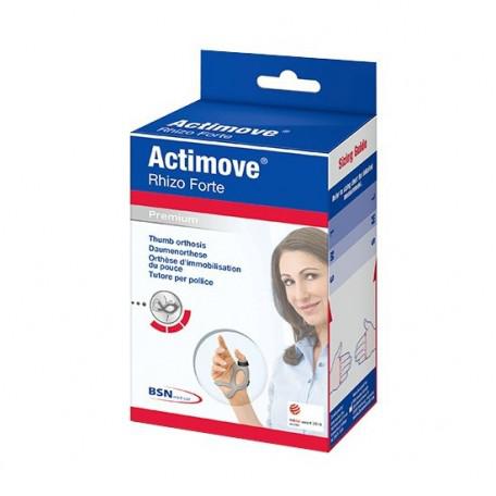 Left hand wristband from Bsn Medical Actimove Rhizo Forte T-M, designed for wrist support and stability.