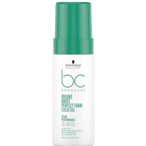 Schwarzkopf BC Bonacure Volume Boost Perfect Foam 150ml bottle with foam dispenser for volumizing hair care.