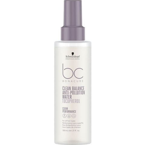 Schwarzkopf BC Clean Balance Anti-Pollution Water in 150ml bottle, designed for hair cleansing and pollution protection.