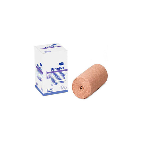 Jag Couture London New York Hartmann Puterflex 10cm x 5m flexible bandage in a single unit, shown rolled out on a white background.