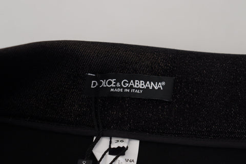Black washed cotton skinny denim jeans by Dolce & Gabbana, showing the fitted style and classic five-pocket design.