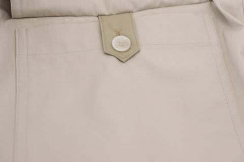 Beige Cotton Women Cargo Pants