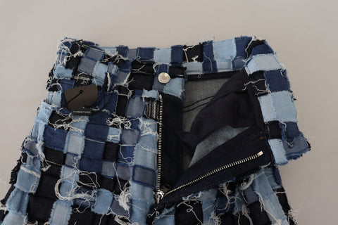 Multicolor patchwork cotton denim jeans by Dolce & Gabbana, showing vibrant patchwork design and classic denim texture.