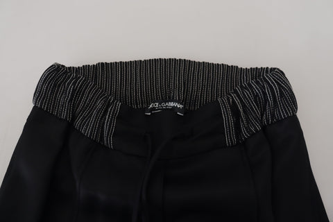 Black Straight Fit Cotton Pants