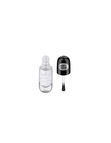 Jag Couture London Colour Shield Top Coat by Essence Cosmetics, 8ml bottle with clear polish and brush applicator.