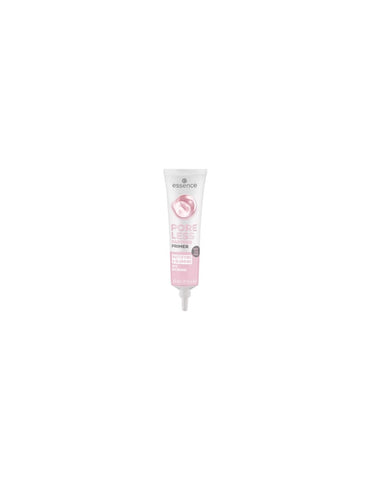Jag Couture London poreless partner prebase reduces pores, 30ml Essence Cosmetics primer bottle on a white background.
