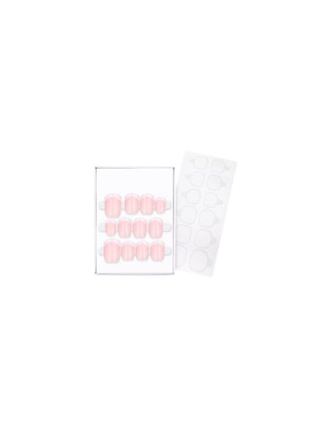 Jag Couture London French Manicure Click-On Nails, classic white and pink artificial nails, 12-piece set for easy, stylish application.