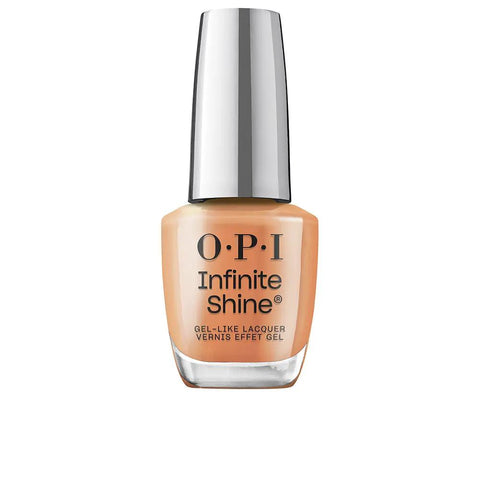Jag Couture London long-lasting OPI Infinite Shine gel effect nail polish in Always Within Peach, 15ml bottle.