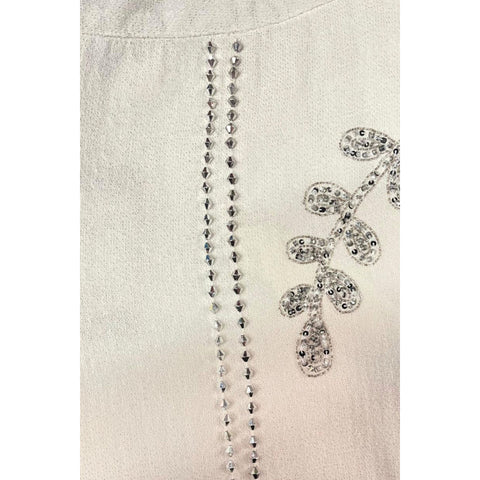 White Trussardi Jeans with classic design, displayed on a hanger, showcasing the high-quality denim and brand label.
