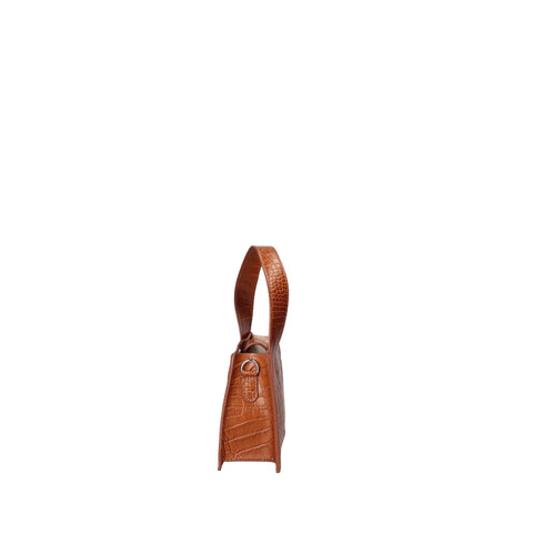 Roberta Rossi RR220722023FBG-C44 camel-colored handbag by Jag Couture London New York with structured design and gold-tone hardware.