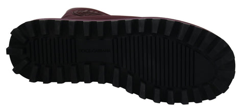 Dolce & Gabbana Bordeaux nylon padded mid boots with durable design and comfortable fit, shown on a clean background.