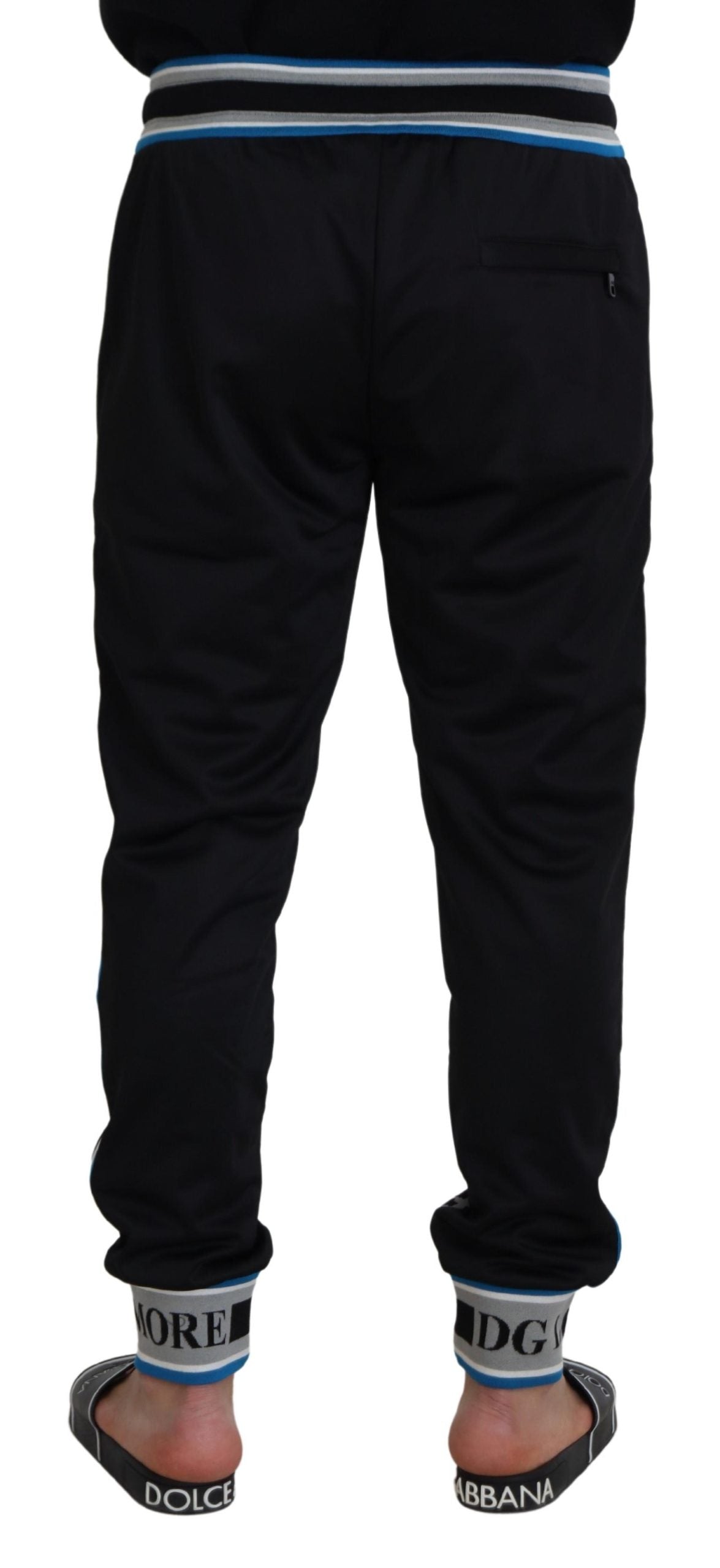 Multicolor DG King leopard print jogger pants by Dolce & Gabbana featuring elastic waist and tapered fit, casual and stylish for everyday wear.