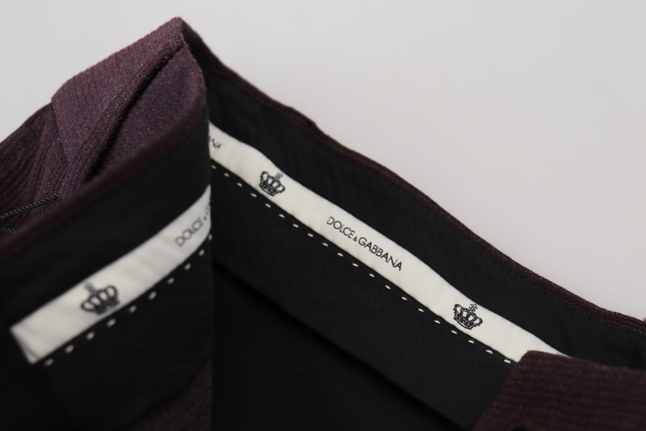 Men's brown cotton chino pants by Dolce & Gabbana, featuring a classic fit and tailored design.