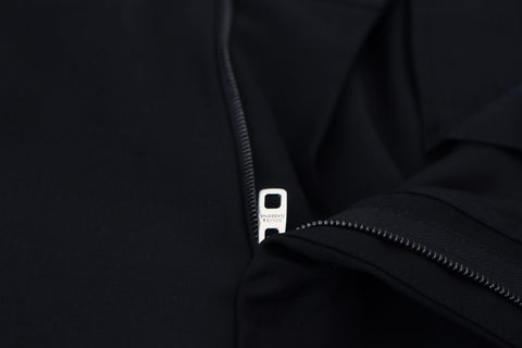 Black wool chino formal pants by Dolce & Gabbana, tailored fit with classic design and clean front pockets.