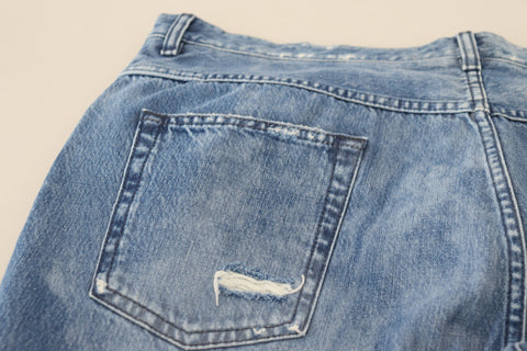 Blue washed cotton casual denim jeans by Dolce & Gabbana, showcasing a relaxed fit with classic five-pocket design.