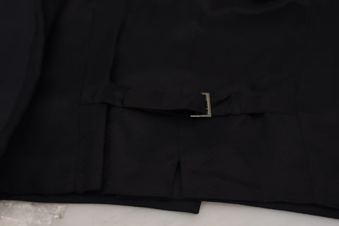 Dark Blue Wool Stretch Waistcoat Formal Vest