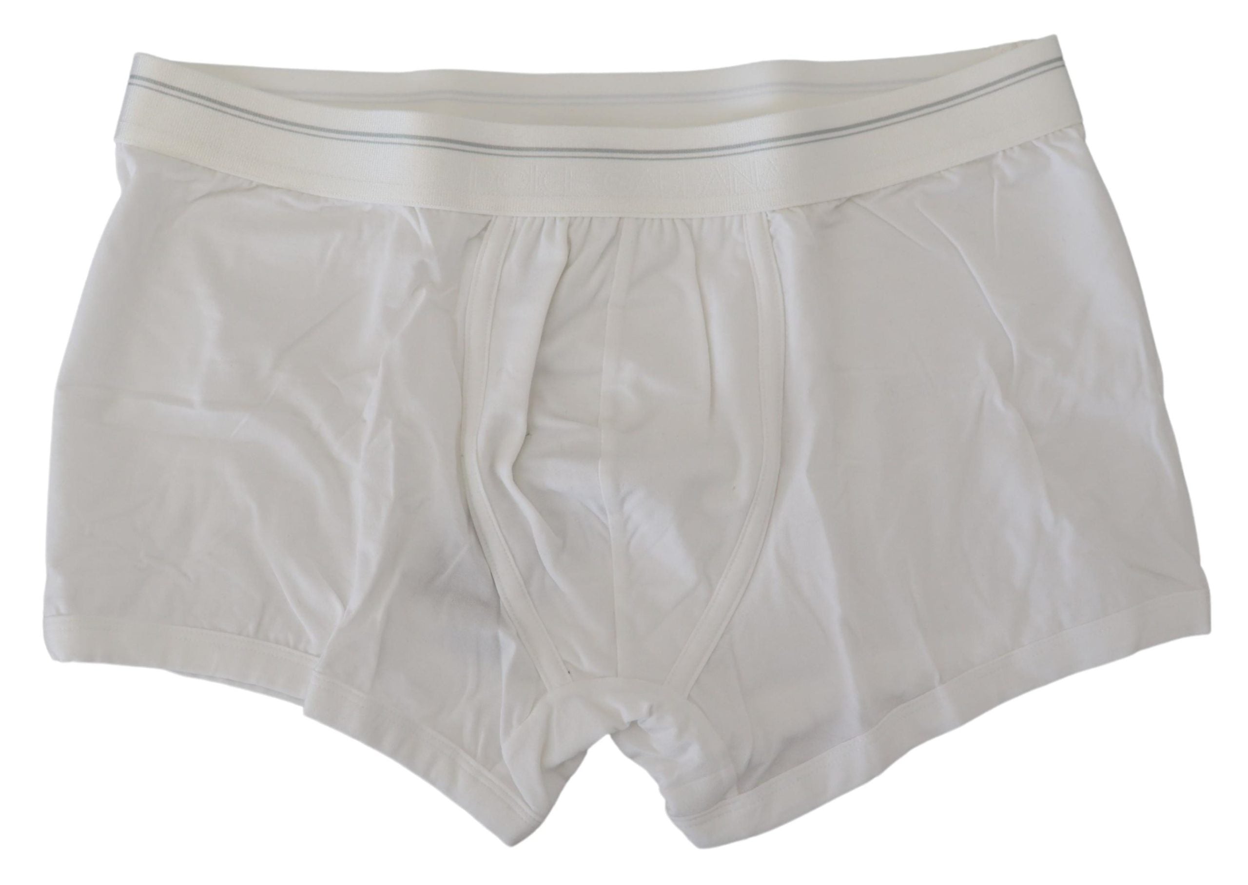 White cotton blend regular boxer underwear by Dolce & Gabbana, featuring a comfortable fit and classic design.