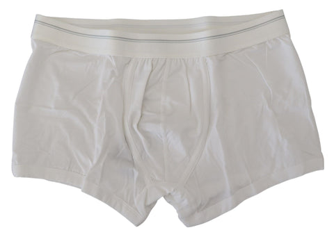 White cotton blend regular boxer underwear by Dolce & Gabbana, featuring a comfortable fit and classic design.