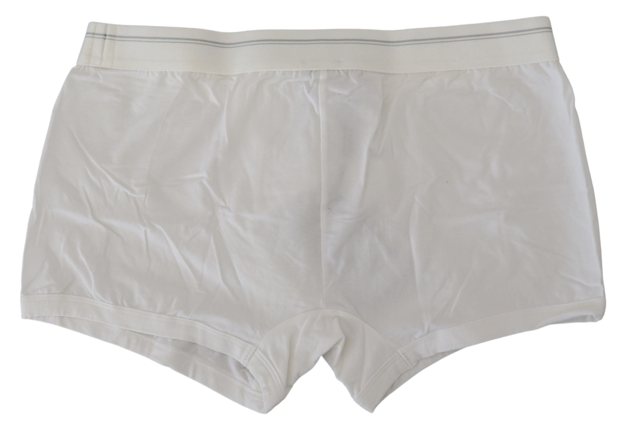 White cotton blend regular boxer underwear by Dolce & Gabbana, showing the waistband and fabric texture.