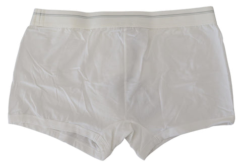 White cotton blend regular boxer underwear by Dolce & Gabbana, showing the waistband and fabric texture.
