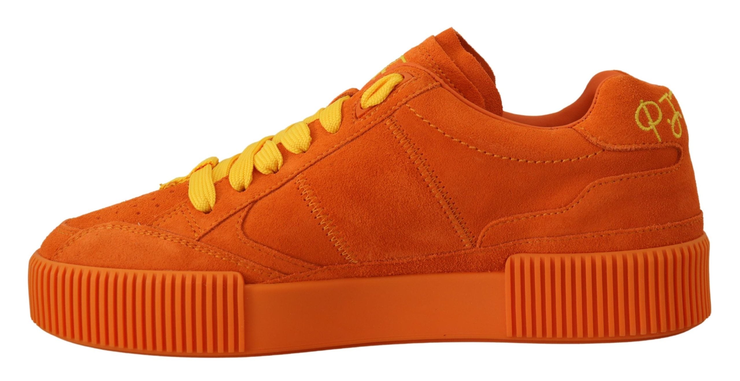 Orange Dolce & Gabbana Leather P.J. Tucker Sneakers with stylish design and comfortable fit, displayed on a plain background.
