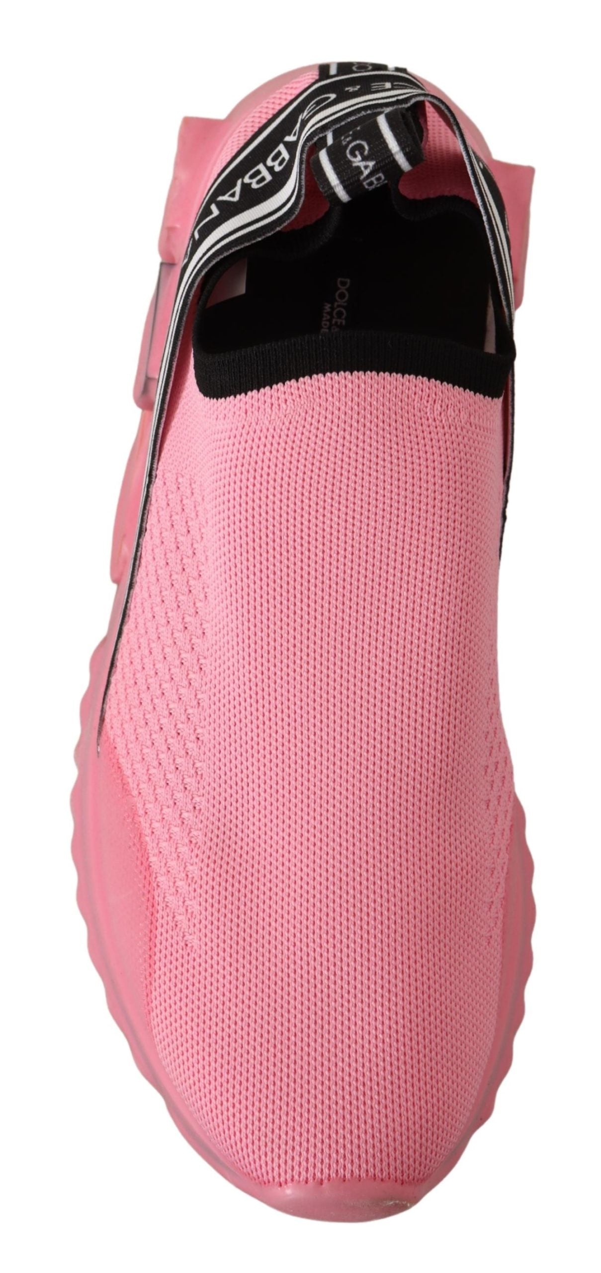 Pink Dolce & Gabbana low top slip-on casual sneakers with white soles and minimalist design.