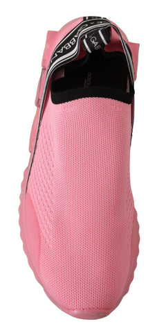 Pink Dolce & Gabbana low top slip-on casual sneakers with white soles and minimalist design.