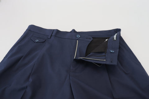 Blue cotton stretch casual shorts by Dolce & Gabbana featuring a relaxed fit and versatile design.