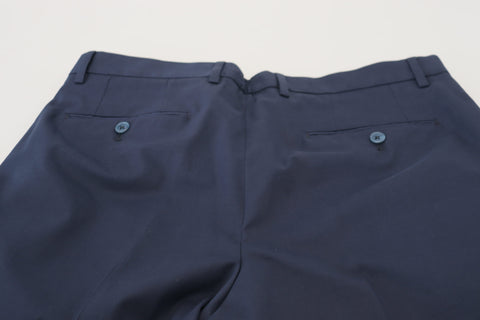 Blue cotton stretch casual shorts by Dolce & Gabbana, featuring a relaxed fit and stylish design.