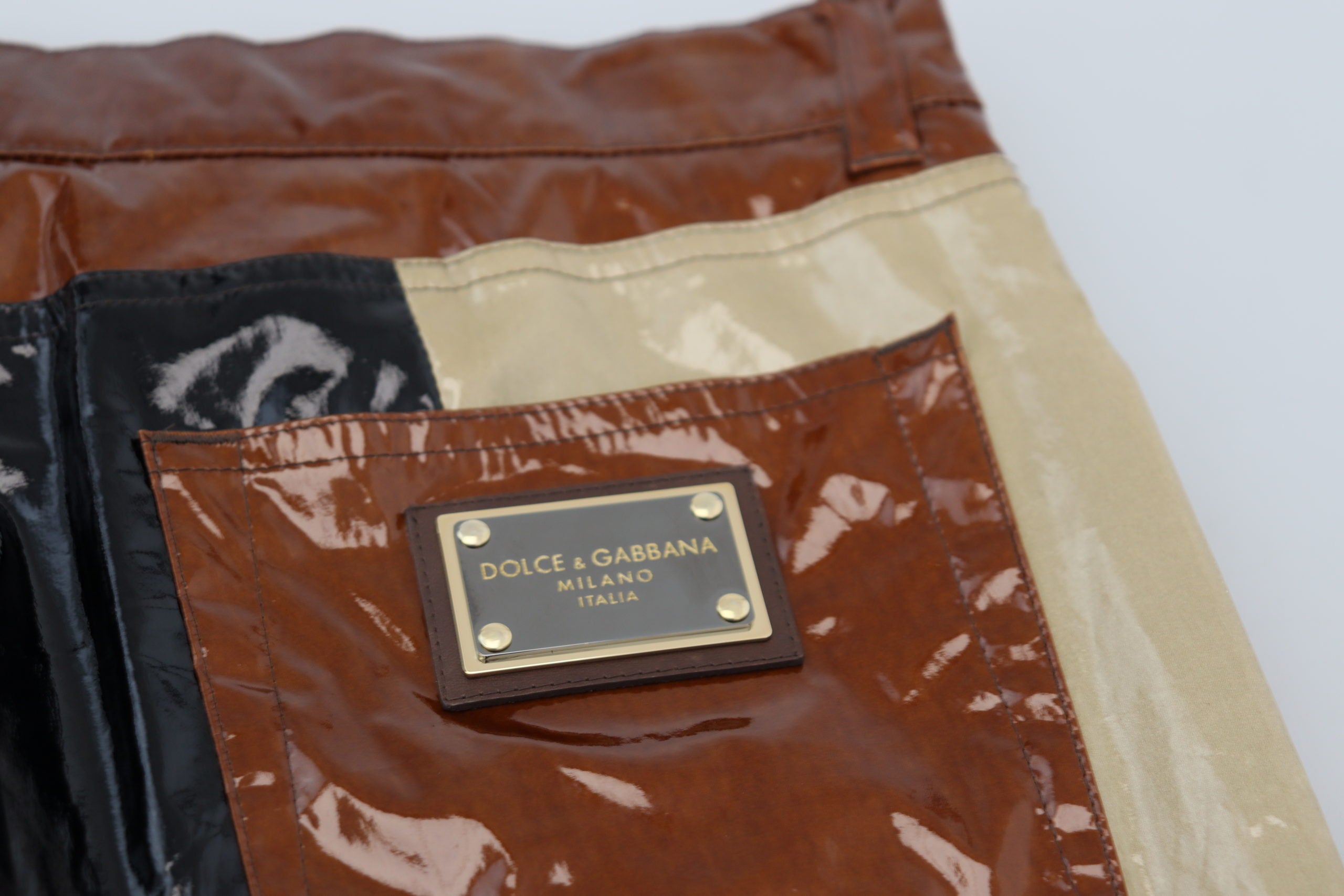 Multicolor shining slim fit men's denim jeans by Dolce & Gabbana, featuring a shiny finish and modern style.