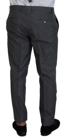 Gray Dolce & Gabbana Martini 3-piece slim fit suit, tailored jacket, trousers, and vest displayed on a mannequin.