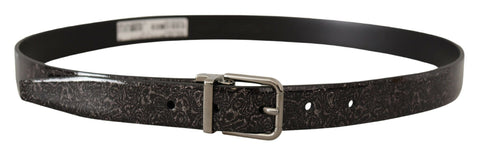 Black Goccia Glitter Patent Leather Belt with buckle from Dolce & Gabbana, featuring shiny patent finish and elegant design.