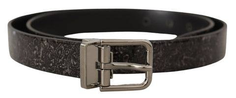 Black Goccia glitter patent leather belt with buckle from Dolce & Gabbana, featuring a shiny, textured design and sleek finish.