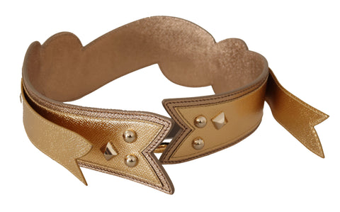 Gold leather LOVE patch bag shoulder strap by Dolce & Gabbana, featuring a stylish gold finish and branded leather detailing.