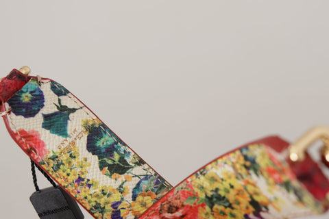 Dolce & Gabbana red exotic leather reversible shoulder strap with crystal embellishments, showcasing luxurious, high-quality accessory details.