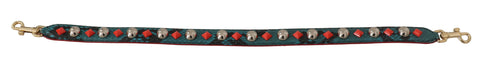 Green crystals leather shoulder strap for bags by Dolce & Gabbana, featuring sparkling crystal embellishments and durable leather material.