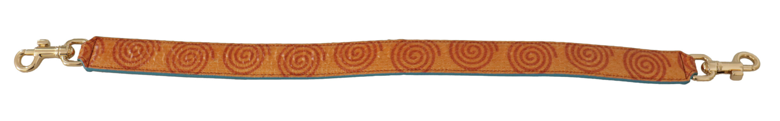 Orange leather swirl print shoulder strap by Dolce & Gabbana, featuring a stylish design for bags.