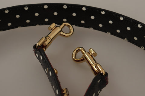 Red python leather Dolce & Gabbana reversible shoulder strap with crystal embellishments, durable and stylish for handbags.