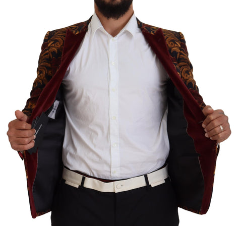 Multicolor floral single-breasted Martini blazer by Dolce & Gabbana showing vibrant floral pattern and tailored fit.