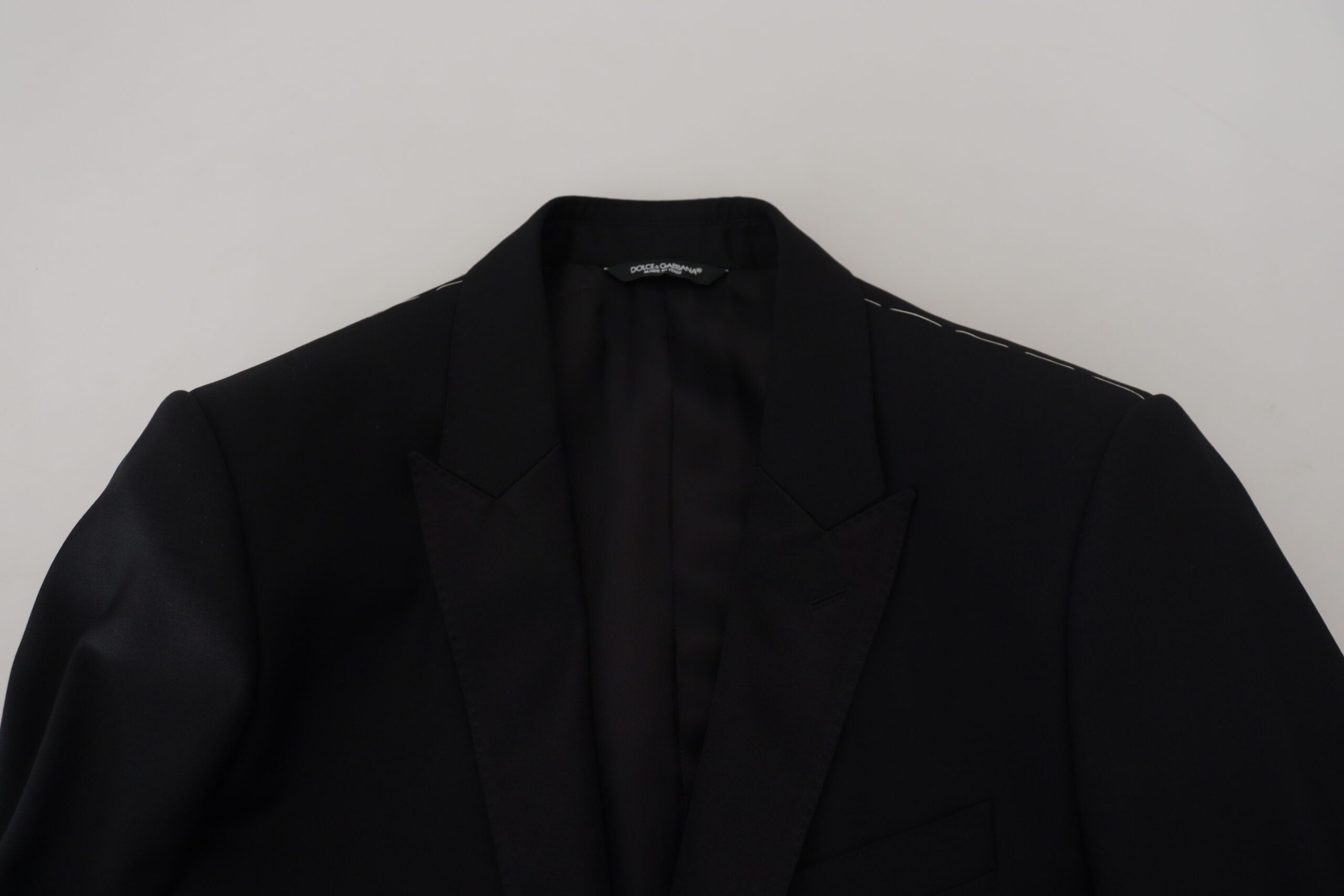 Black slim fit formal Martini blazer by Dolce & Gabbana, tailored fit with notch lapel and sleek design for elegant occasions.