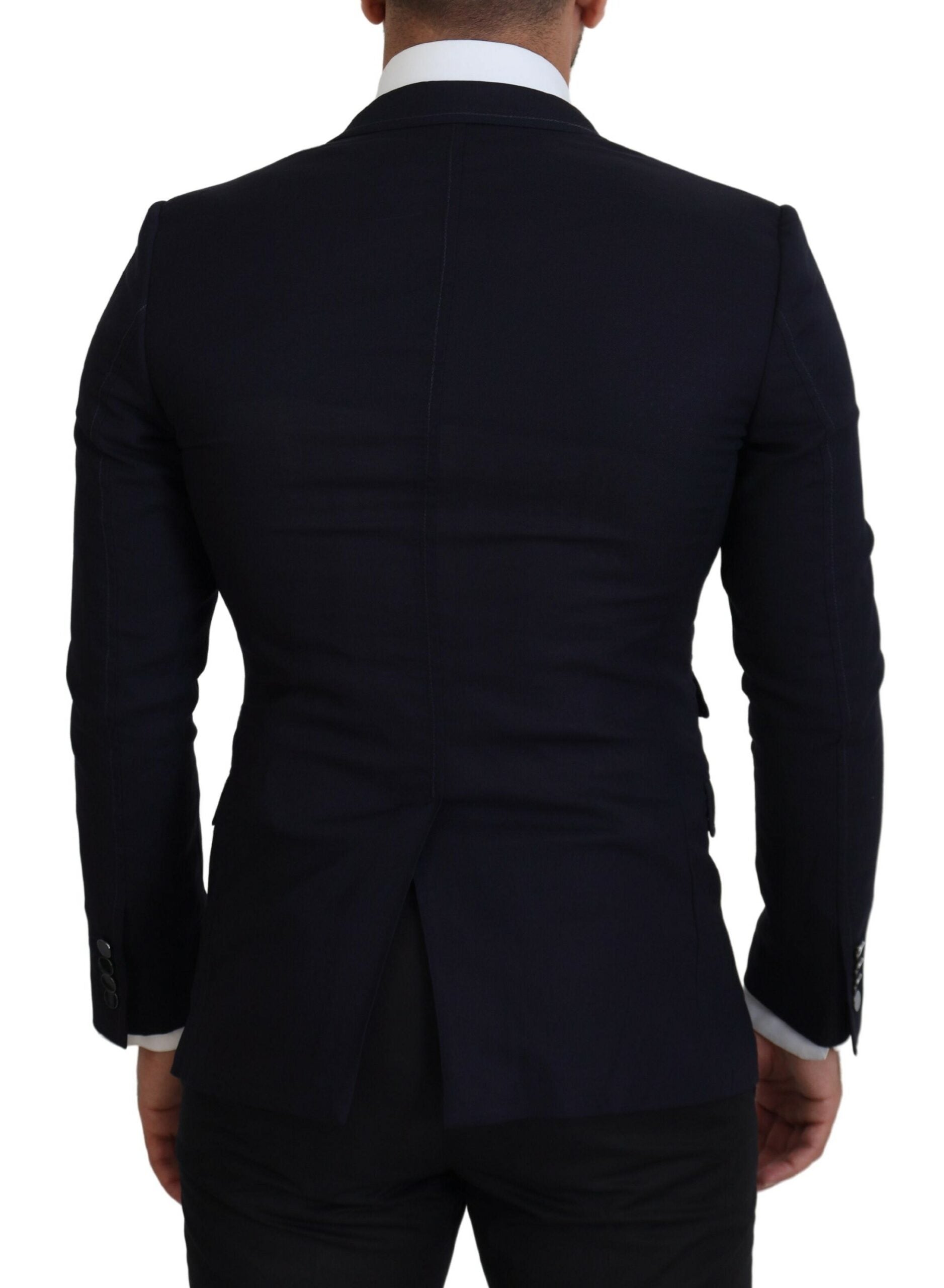 Blue wool formal Taormina blazer by Dolce & Gabbana, shown with tailored fit and classic lapel design.