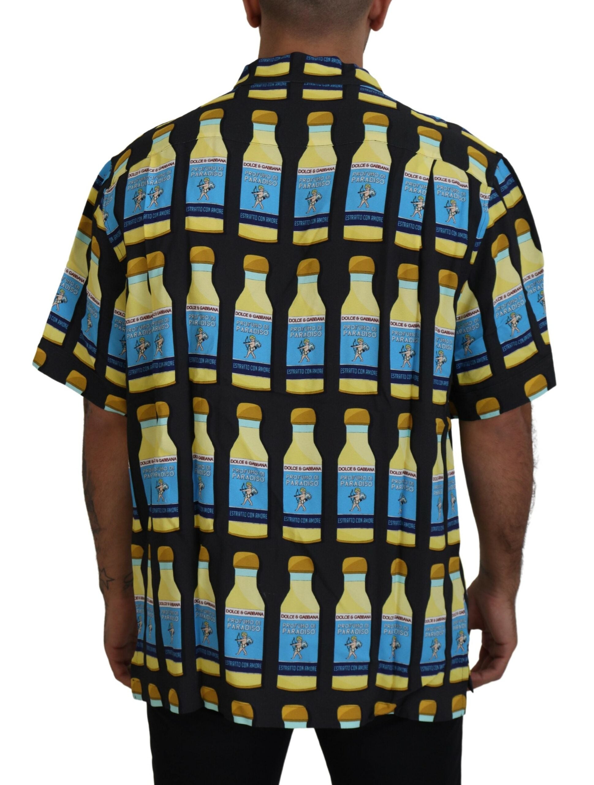 Multicolor printed viscose casual shirt by Dolce & Gabbana, featuring a vibrant, patterned design and relaxed fit.