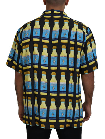 Multicolor printed viscose casual shirt by Dolce & Gabbana, featuring a vibrant, patterned design and relaxed fit.