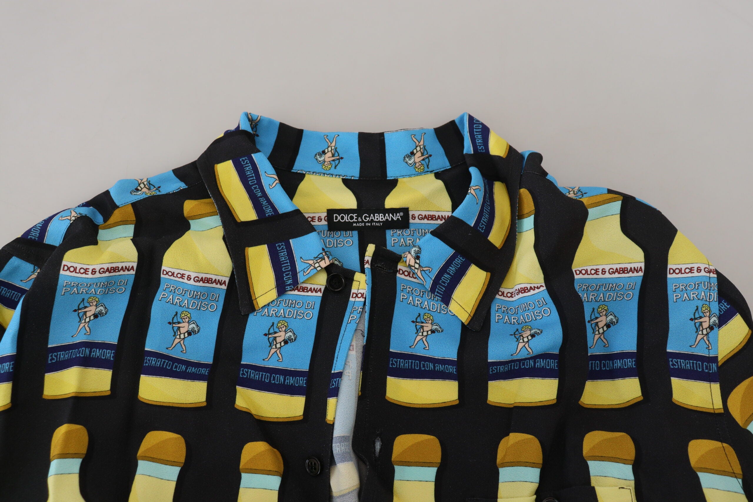 Multicolor printed viscose casual shirt by Dolce & Gabbana, featuring vibrant patterns and a relaxed fit.