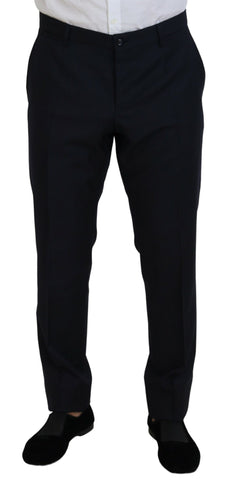 Blue Dolce & Gabbana single-breasted 2-piece Martini suit, featuring tailored fit and classic lapel design.