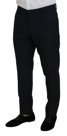 Blue Dolce & Gabbana single-breasted two-piece Martini suit, tailored fit with notch lapels and matching trousers.